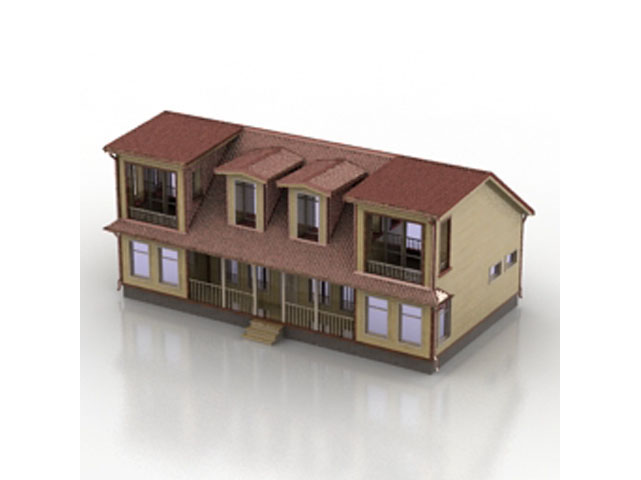 Free House wooden N36 3D model For Architecture 3Ds Max Model Download